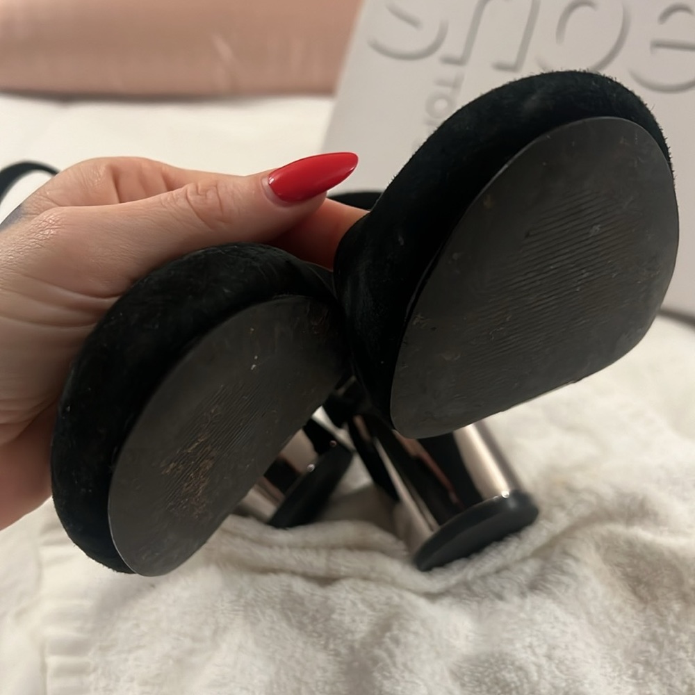 Topshop posh mod Maryjane’s black suede with gunmetal silver round heel, comfy - Picture 6 of 6